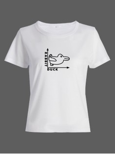 Женская футболка со смешной надписью "Rabbit Duck"/Смешная
