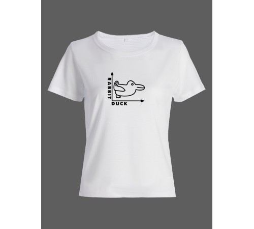 Женская футболка со смешной надписью "Rabbit Duck"/Смешная