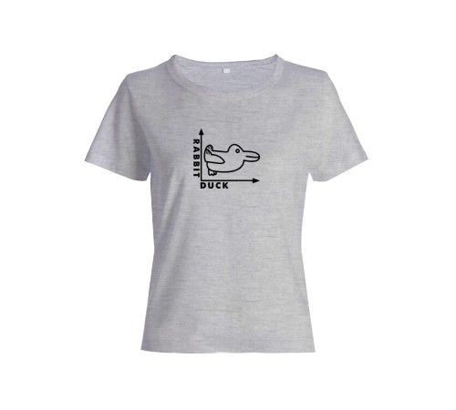 Женская футболка со смешной надписью "Rabbit Duck"/Смешная
