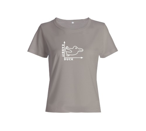 Женская футболка со смешной надписью "Rabbit Duck"/Смешная
