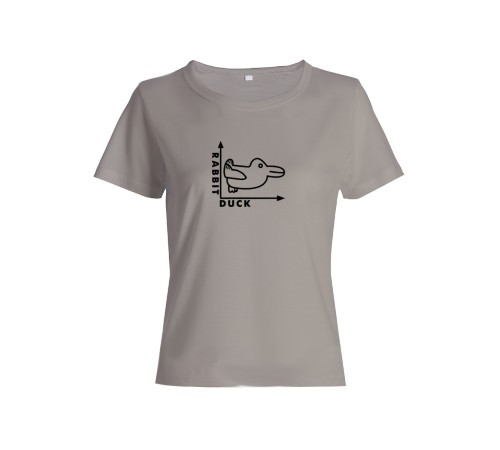 Женская футболка со смешной надписью "Rabbit Duck"/Смешная