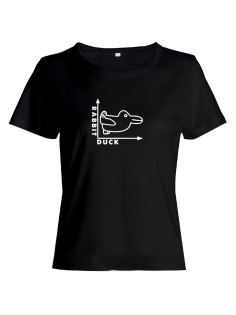 Женская футболка со смешной надписью "Rabbit Duck"/Смешная