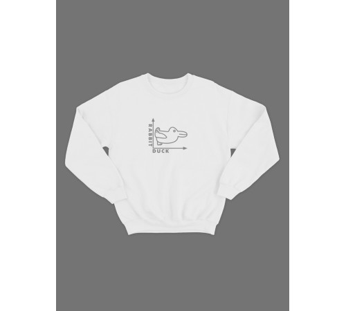 Женский свитшот с прикольным принтом "Rabbit Duck"/Прикольный