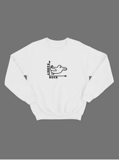 Женский свитшот с прикольным принтом "Rabbit Duck"/Прикольный