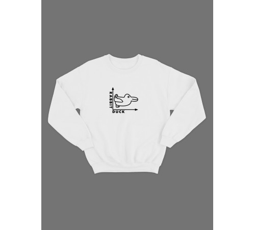 Женский свитшот с прикольным принтом "Rabbit Duck"/Прикольный