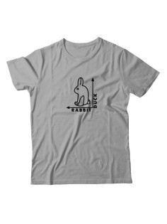 Футболка для мужчины с оригинальной надписью "Rabbit Duck" Прикольная футболка