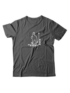 Футболка для мужчины с оригинальной надписью "Rabbit Duck" Прикольная футболка