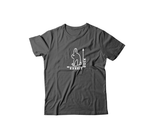 Футболка для мужчины с оригинальной надписью "Rabbit Duck" Прикольная футболка
