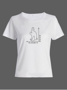 Женская футболка со смешной надписью "Rabbit Duck"/Смешная