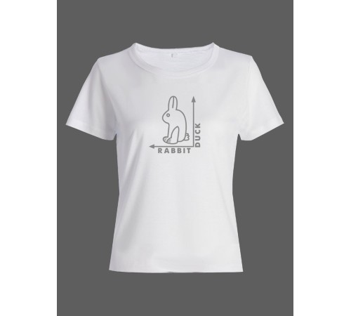 Женская футболка со смешной надписью "Rabbit Duck"/Смешная