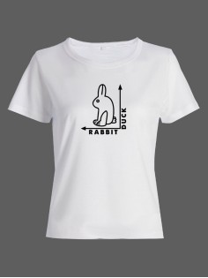 Женская футболка со смешной надписью "Rabbit Duck"/Смешная