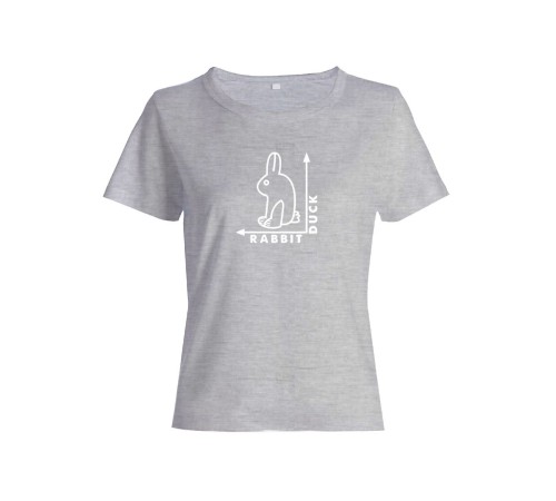 Женская футболка со смешной надписью "Rabbit Duck"/Смешная