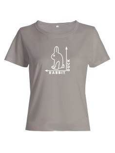 Женская футболка со смешной надписью "Rabbit Duck"/Смешная
