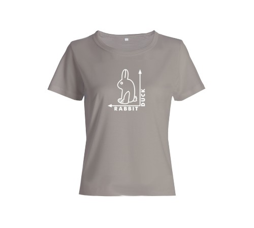 Женская футболка со смешной надписью "Rabbit Duck"/Смешная