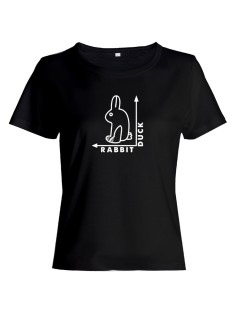 Женская футболка со смешной надписью "Rabbit Duck"/Смешная