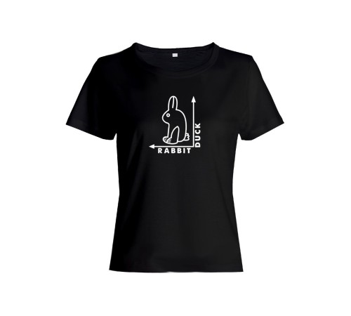 Женская футболка со смешной надписью "Rabbit Duck"/Смешная