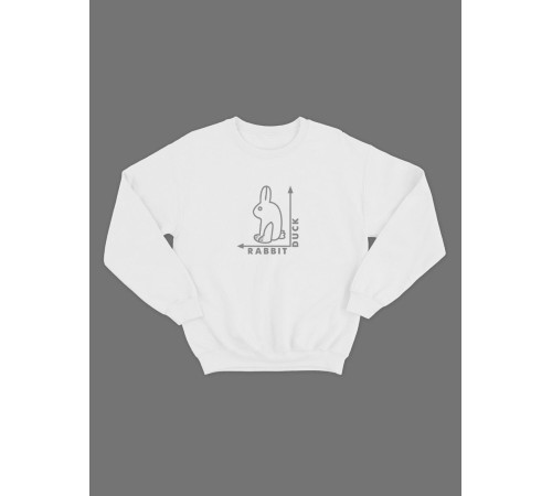 Мужской свитшот со смешным принтом "Rabbit Duck"/ Забавная толстовка без капюшона