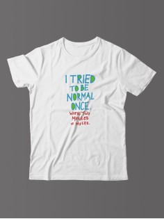 Футболка для мужчины с оригинальной надписью "I tried to be normal once"/Прикольная