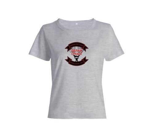 Женская футболка со смешной надписью "Делай средне"/Смешная