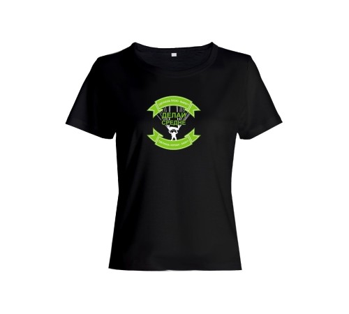 Женская футболка со смешной надписью "Делай средне"/Смешная