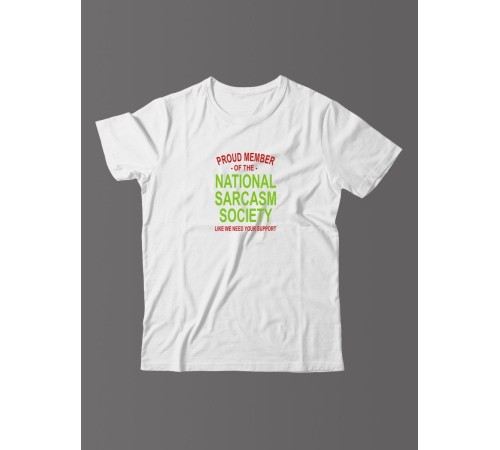 Футболка для мужчины с оригинальной надписью "Nation sarcasm society"/Прикольная
