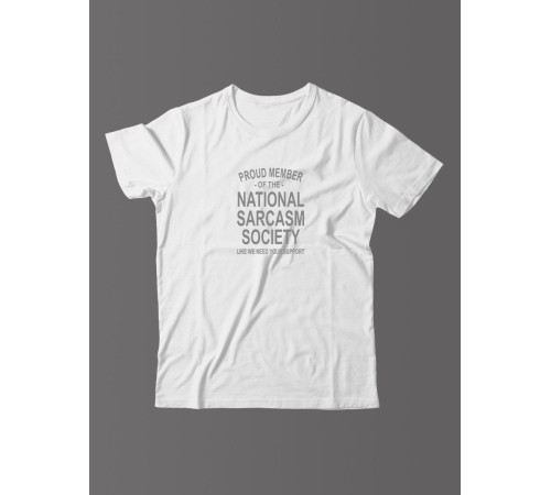 Футболка для мужчины с оригинальной надписью "Nation sarcasm society"/Прикольная