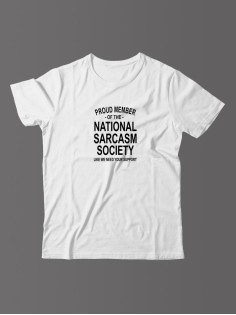 Футболка для мужчины с оригинальной надписью "Nation sarcasm society"/Прикольная