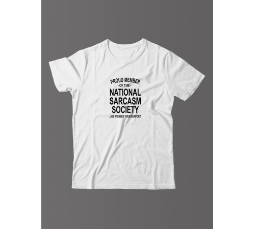 Футболка для мужчины с оригинальной надписью "Nation sarcasm society"/Прикольная