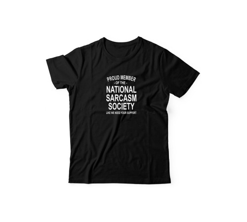 Футболка для мужчины с оригинальной надписью "Nation sarcasm society"/Прикольная