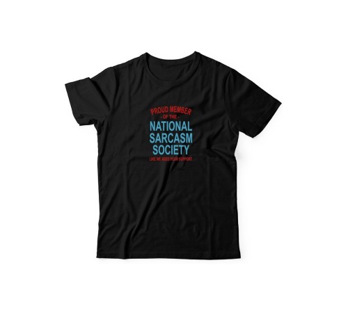 Футболка для мужчины с оригинальной надписью "Nation sarcasm society"/Прикольная