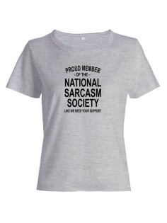 Женская футболка со смешной надписью "Nation sarcasm society"/Смешная