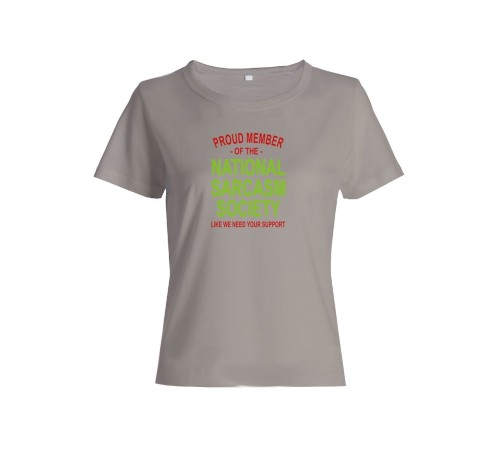 Женская футболка со смешной надписью "Nation sarcasm society"/Смешная