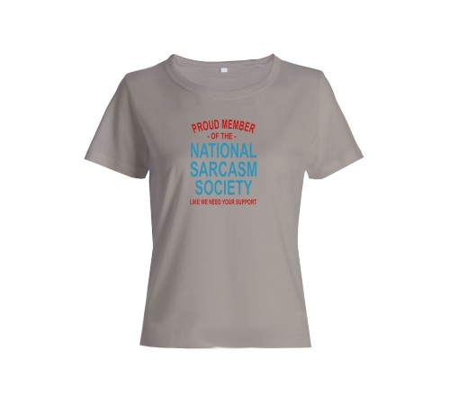Женская футболка со смешной надписью "Nation sarcasm society"/Смешная