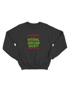 Мужской свитшот со смешным принтом "Nation sarcasm society"/ Забавная толстовка без капюшона
