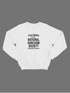 Женский свитшот с прикольным принтом "Nation sarcasm society"/Прикольный