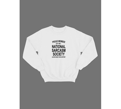 Женский свитшот с прикольным принтом "Nation sarcasm society"/Прикольный