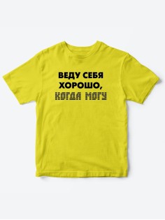 Прикольные футболки для мальчика и для девочки Веду себя хорошо | Клевые детские футболки с принтами