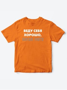Прикольные футболки для мальчика и для девочки Веду себя хорошо | Клевые детские футболки с принтами