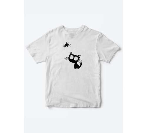 Детские футболки для мальчиков, и девочек "Котенок и паучок" / Качественная детская одежда