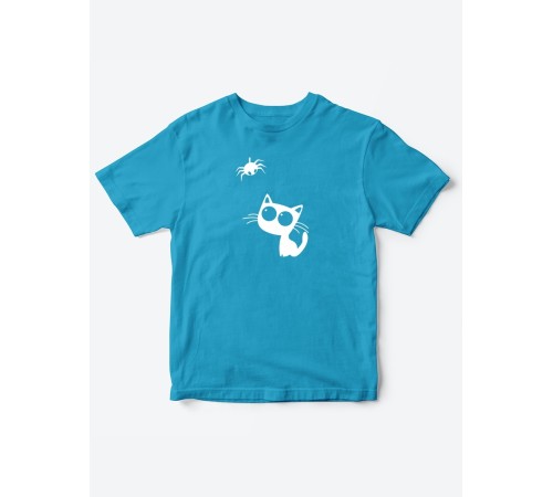 Детские футболки для мальчиков, и девочек "Котенок и паучок" / Качественная детская одежда