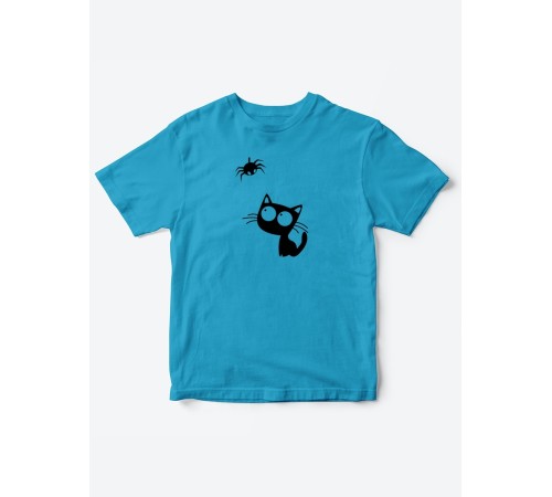 Детские футболки для мальчиков, и девочек "Котенок и паучок" / Качественная детская одежда