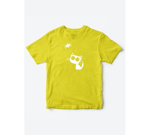 Детские футболки для мальчиков, и девочек "Котенок и паучок" / Качественная детская одежда