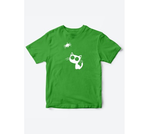 Детские футболки для мальчиков, и девочек "Котенок и паучок" / Качественная детская одежда