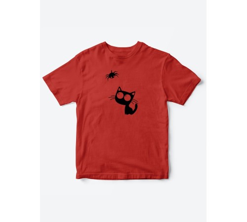 Детские футболки для мальчиков, и девочек "Котенок и паучок" / Качественная детская одежда