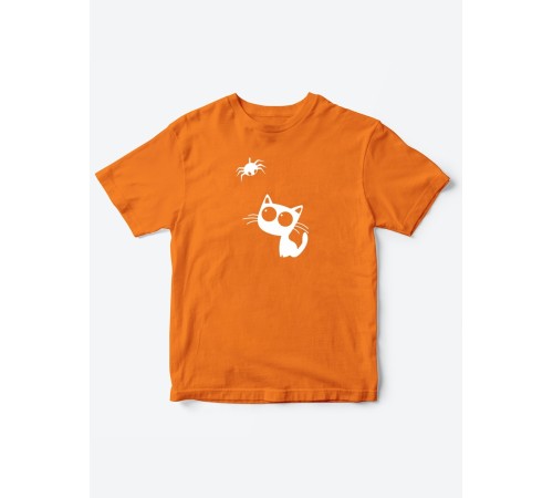 Детские футболки для мальчиков, и девочек "Котенок и паучок" / Качественная детская одежда