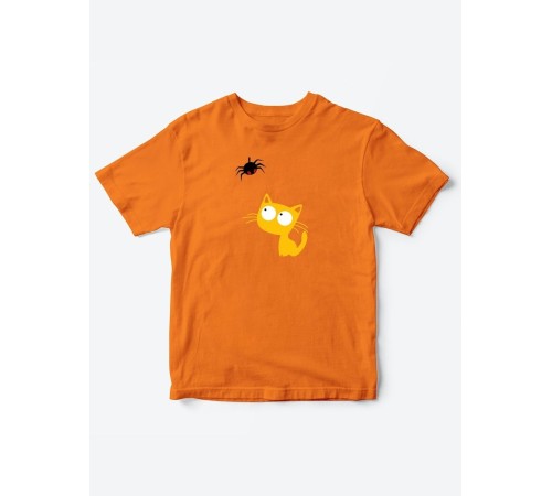 Детские футболки для мальчиков, и девочек "Котенок и паучок" / Качественная детская одежда