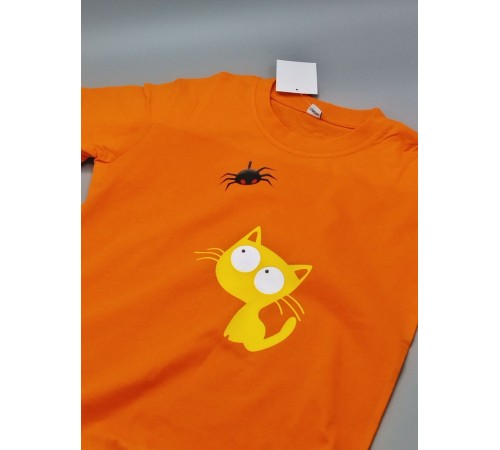 Детские футболки для мальчиков, и девочек "Котенок и паучок" / Качественная детская одежда