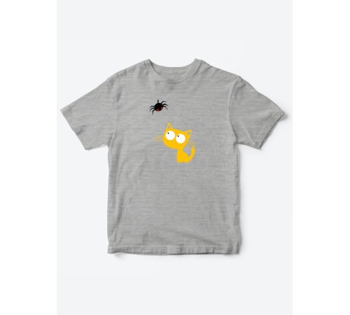Детские футболки для мальчиков, и девочек "Котенок и паучок" / Качественная детская одежда