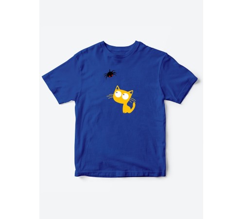Детские футболки для мальчиков, и девочек "Котенок и паучок" / Качественная детская одежда