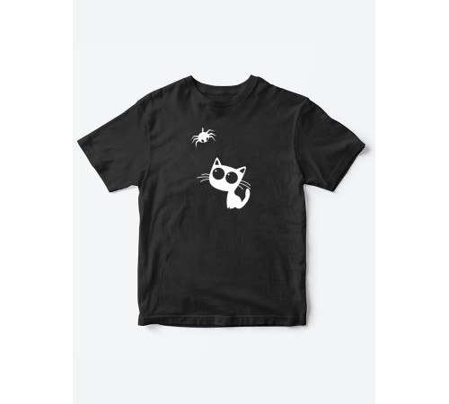 Детские футболки для мальчиков, и девочек "Котенок и паучок" / Качественная детская одежда
